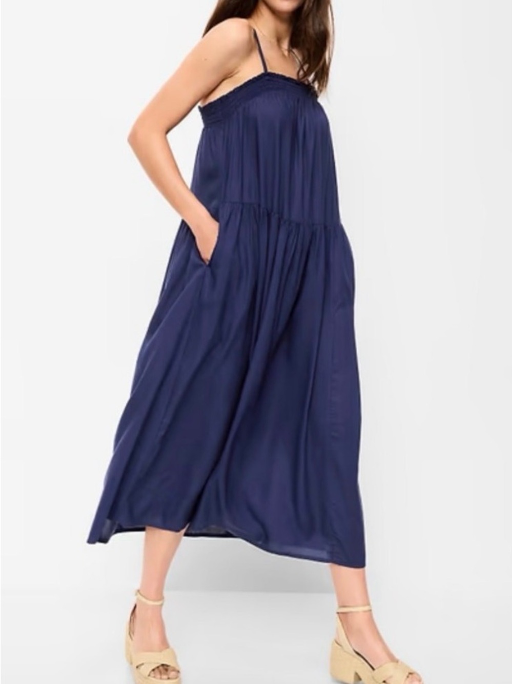 Old Navy Navy Blue Spaghetti-Strap Maxi Dress